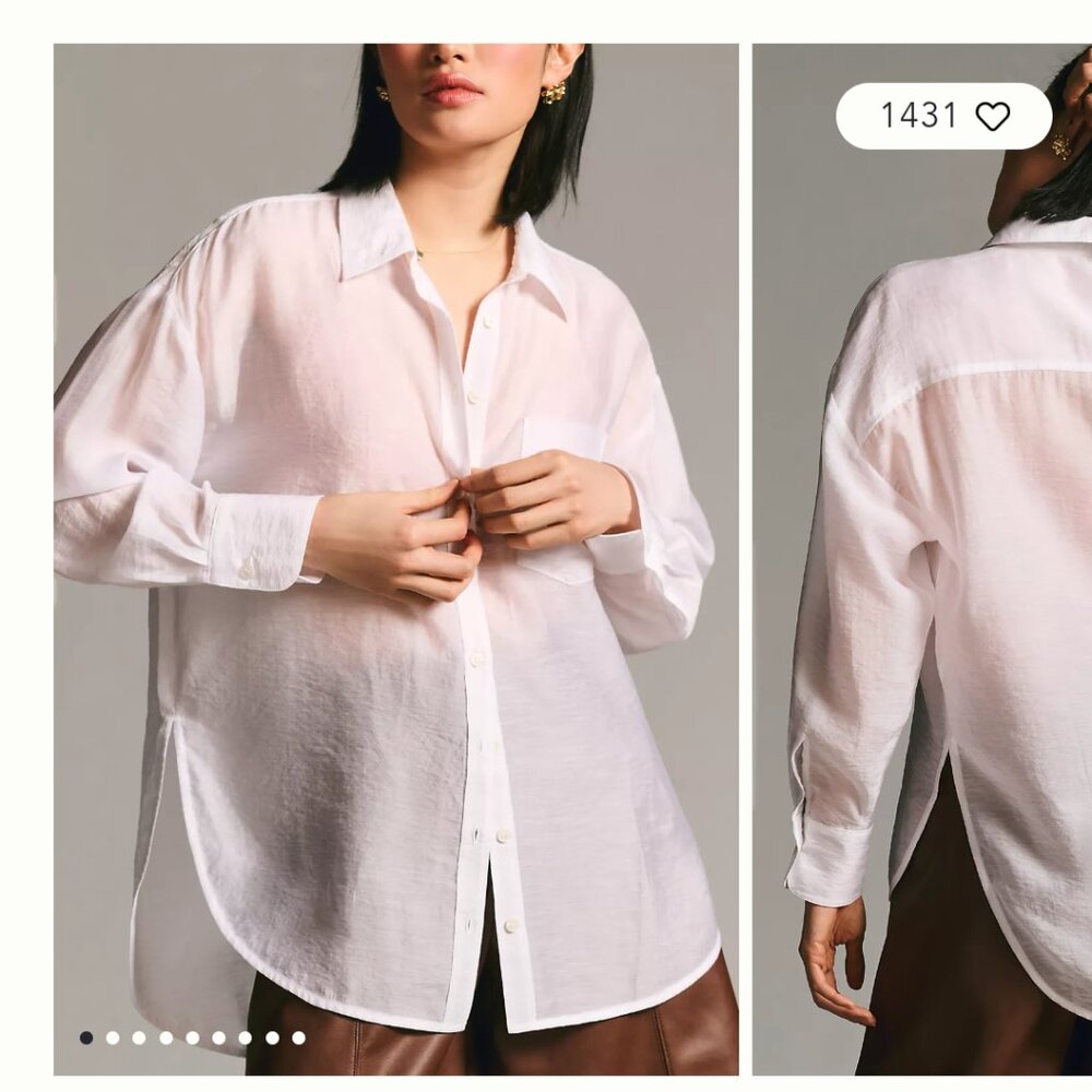 Maeve by Anthropologie The Bennet Buttondown shirt: Sheer Edition